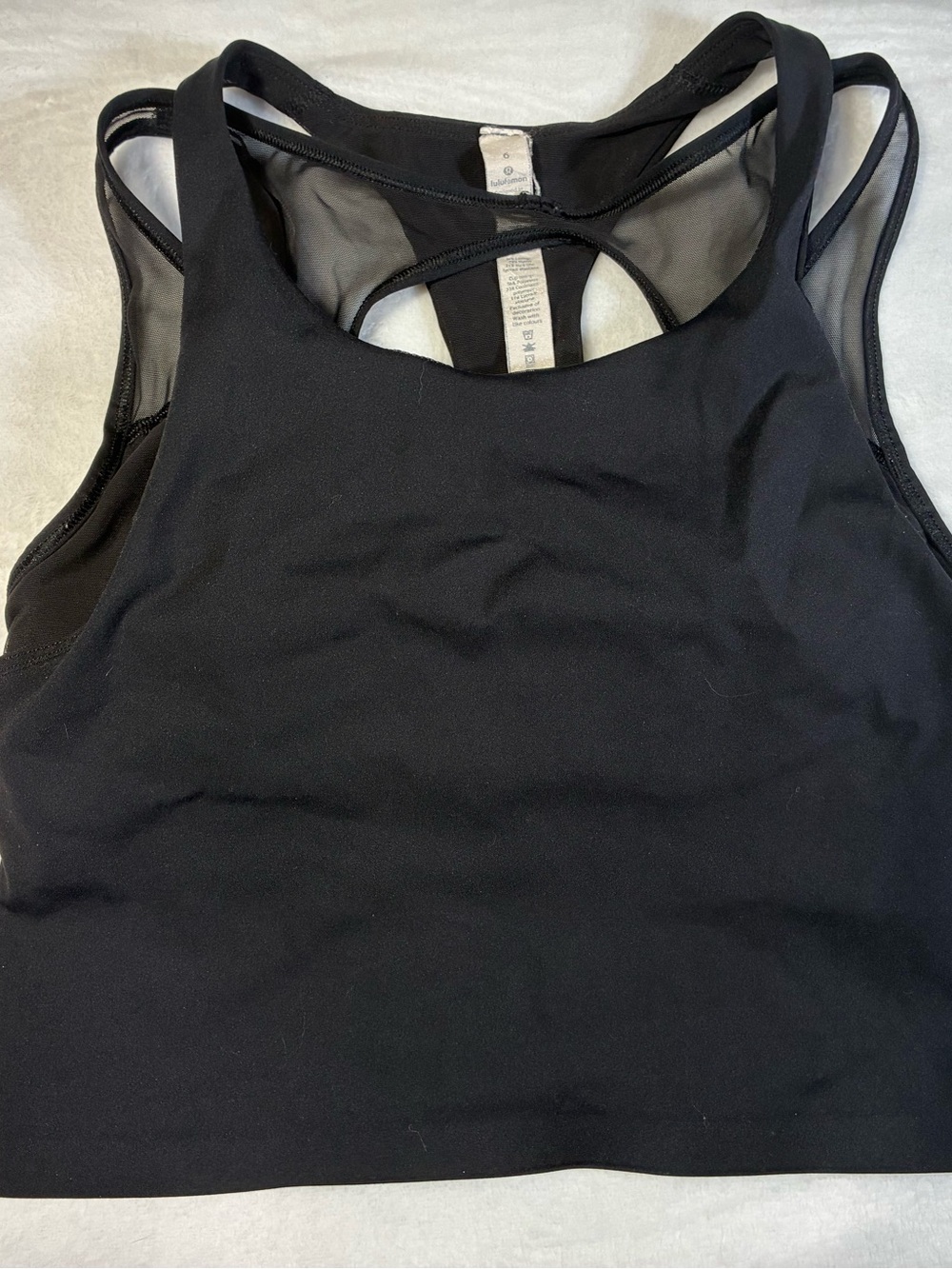 Lululemon Black Racerback Sports Bra Crop Top